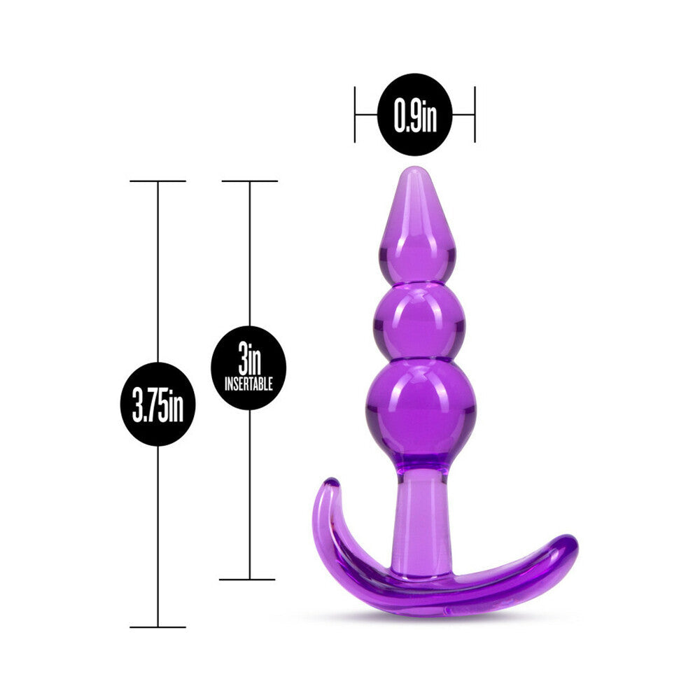 B Yours. Triple Bead Anal Plug-Purple