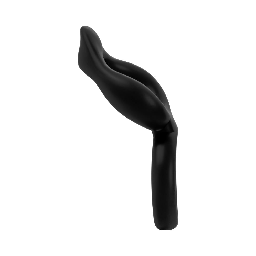 Forto F-88 Double Ring Liquid Silicone Cock Ring - Black