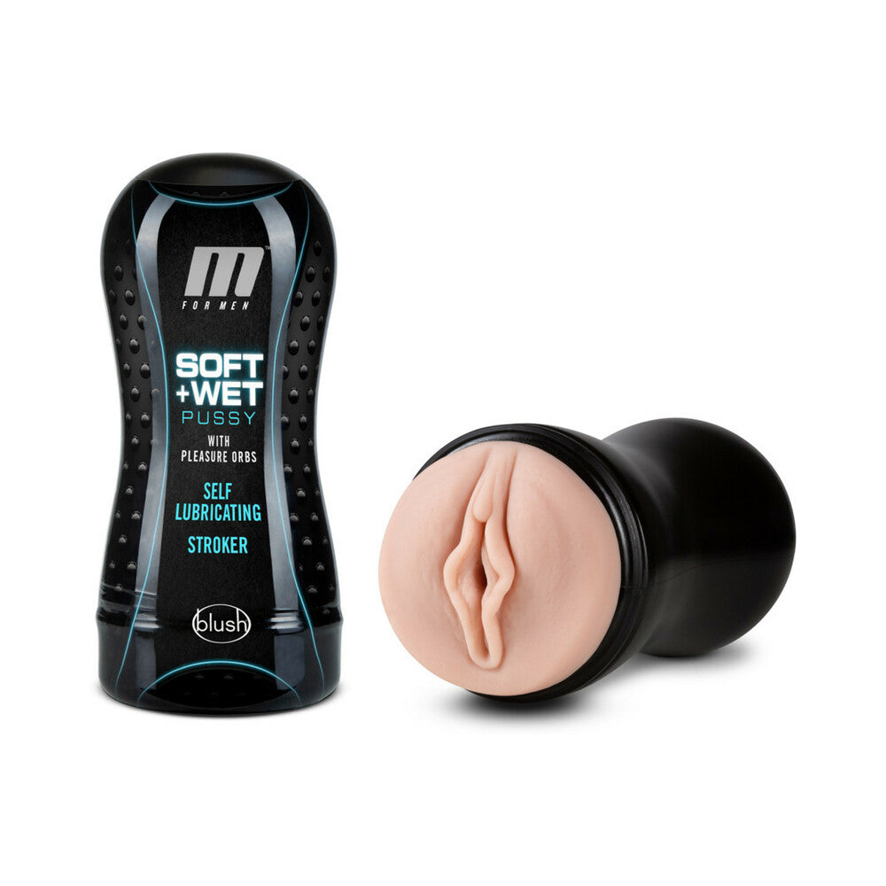 Blush M for Men Soft & Wet Pussy with Pleasure Orbs Self Lubricating Stroker - Vanilla