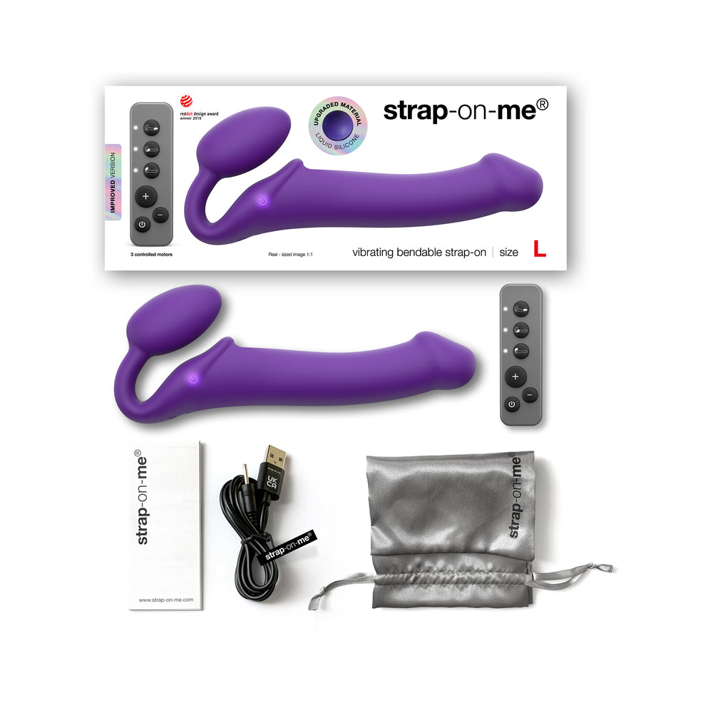 Strap On Me Vibrating Bendable Strapless Strap On Large - Purple