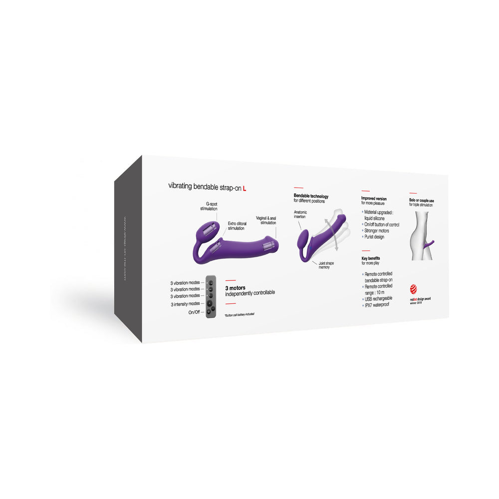 Strap On Me Vibrating Bendable Strapless Strap On Large - Purple