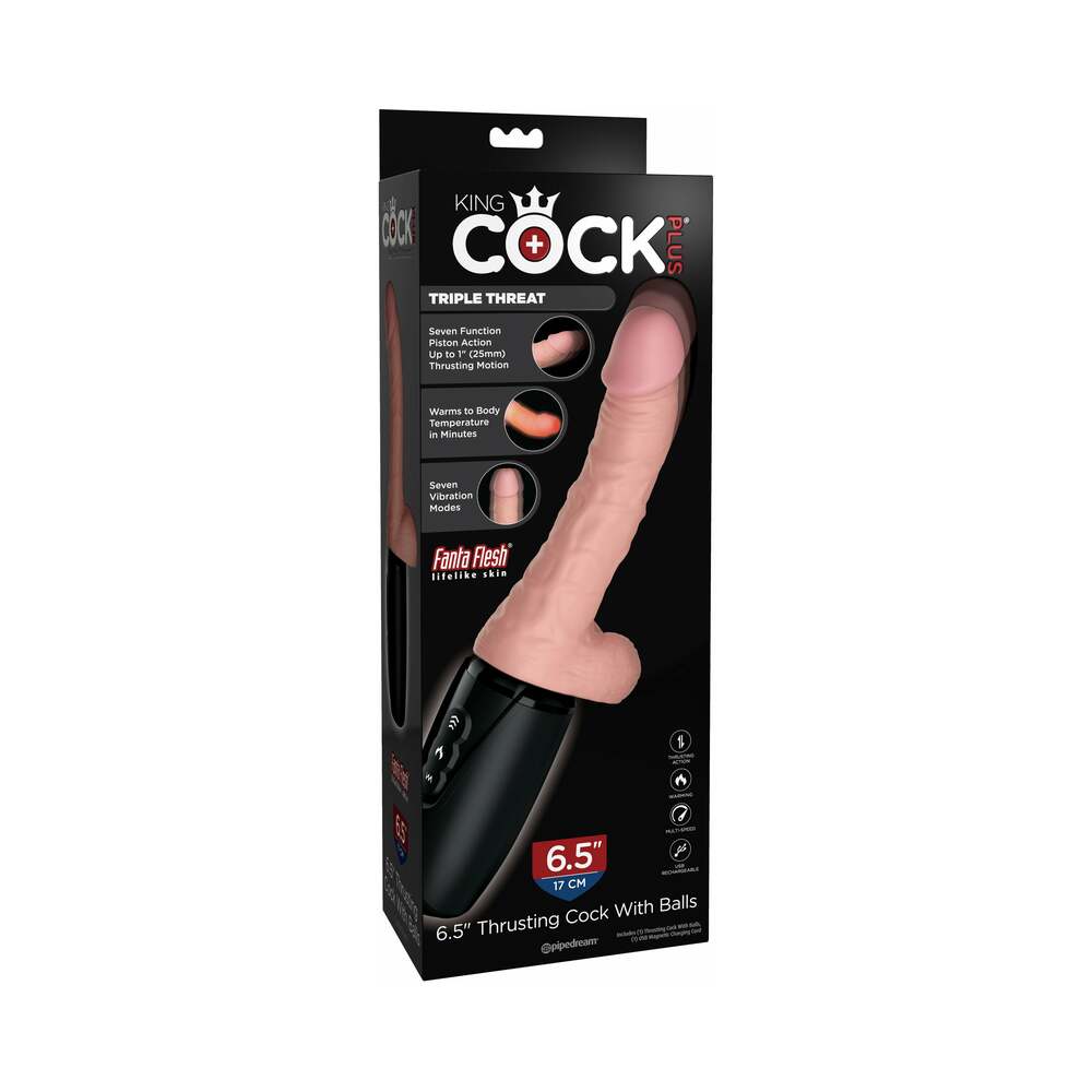 King Cock Plus Thrusting Cock With Balls-Light 6.5"