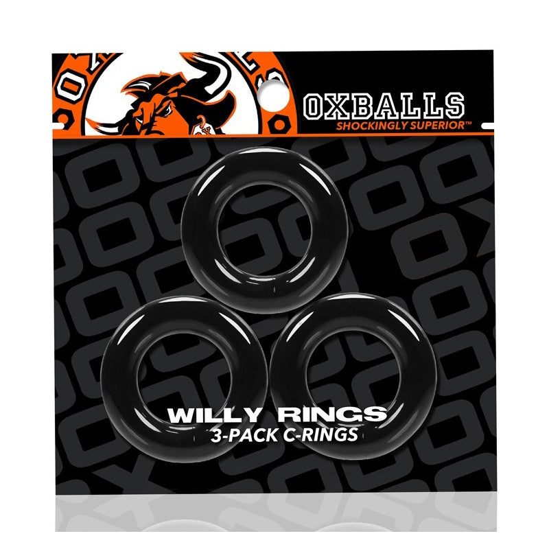 Oxballs Willy Rings - Black Pack of 3