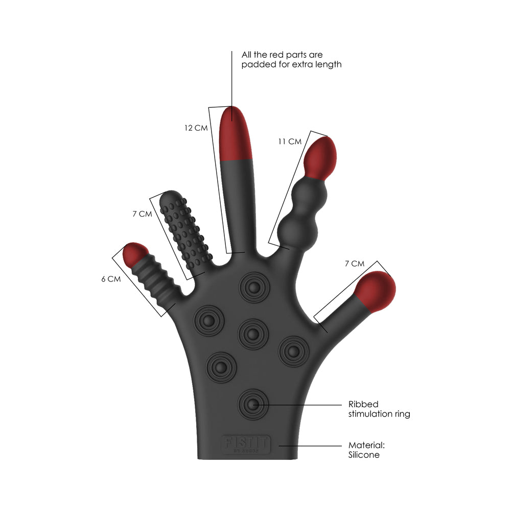 Shots Fistit Silicone Stimulation Glove - Black