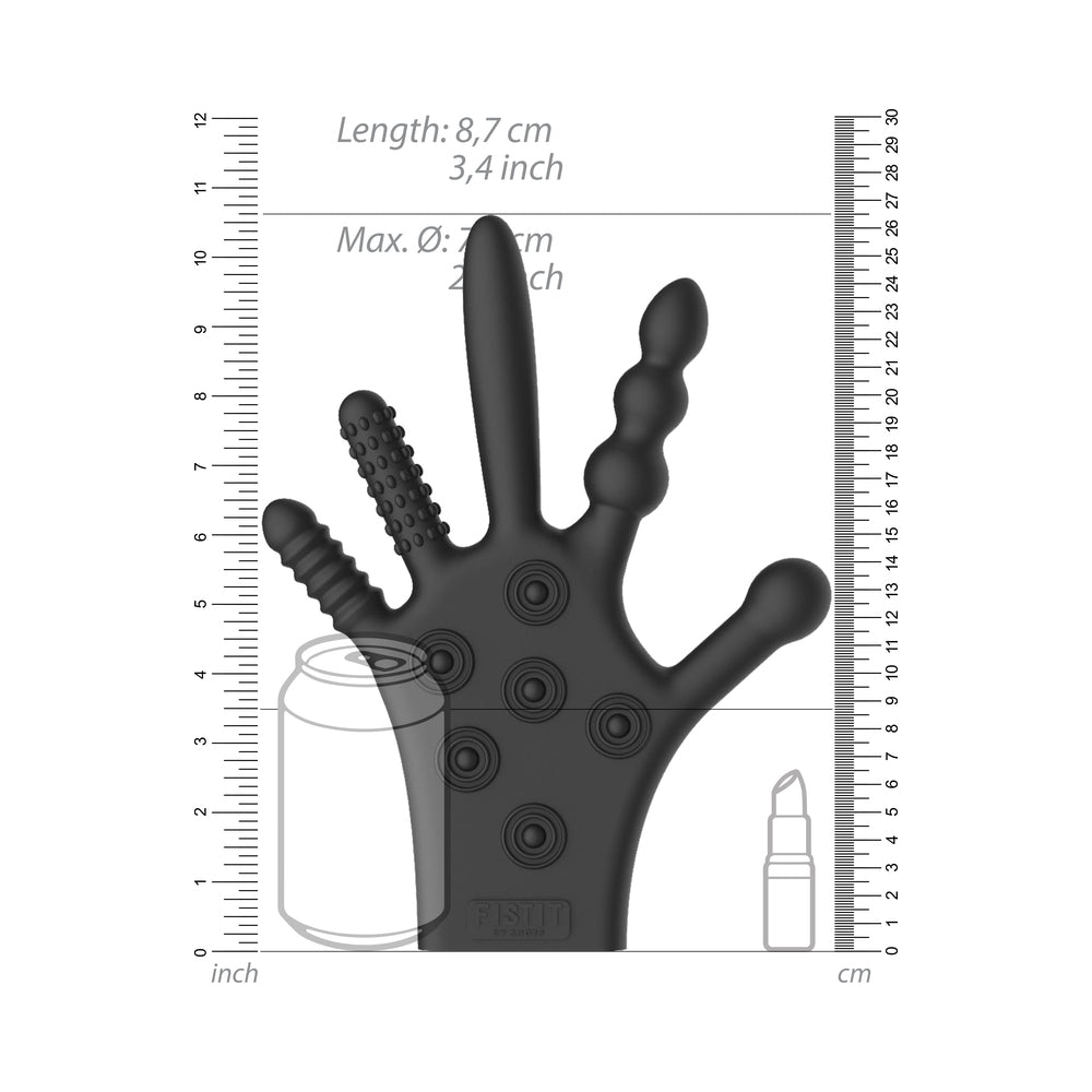 Shots Fistit Silicone Stimulation Glove - Black