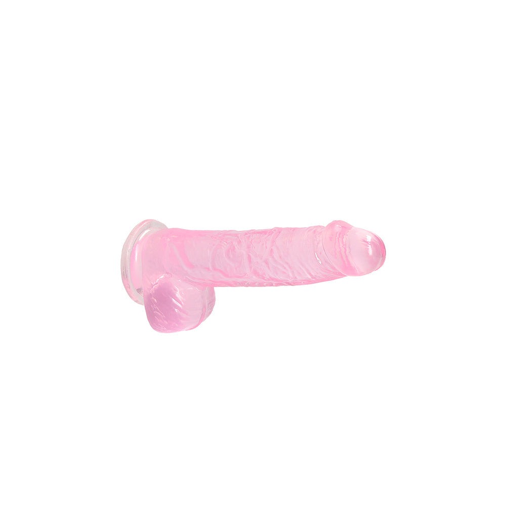 Shots RealRock Realistic Crystal Clear 6" Dildo w/Balls - Pink
