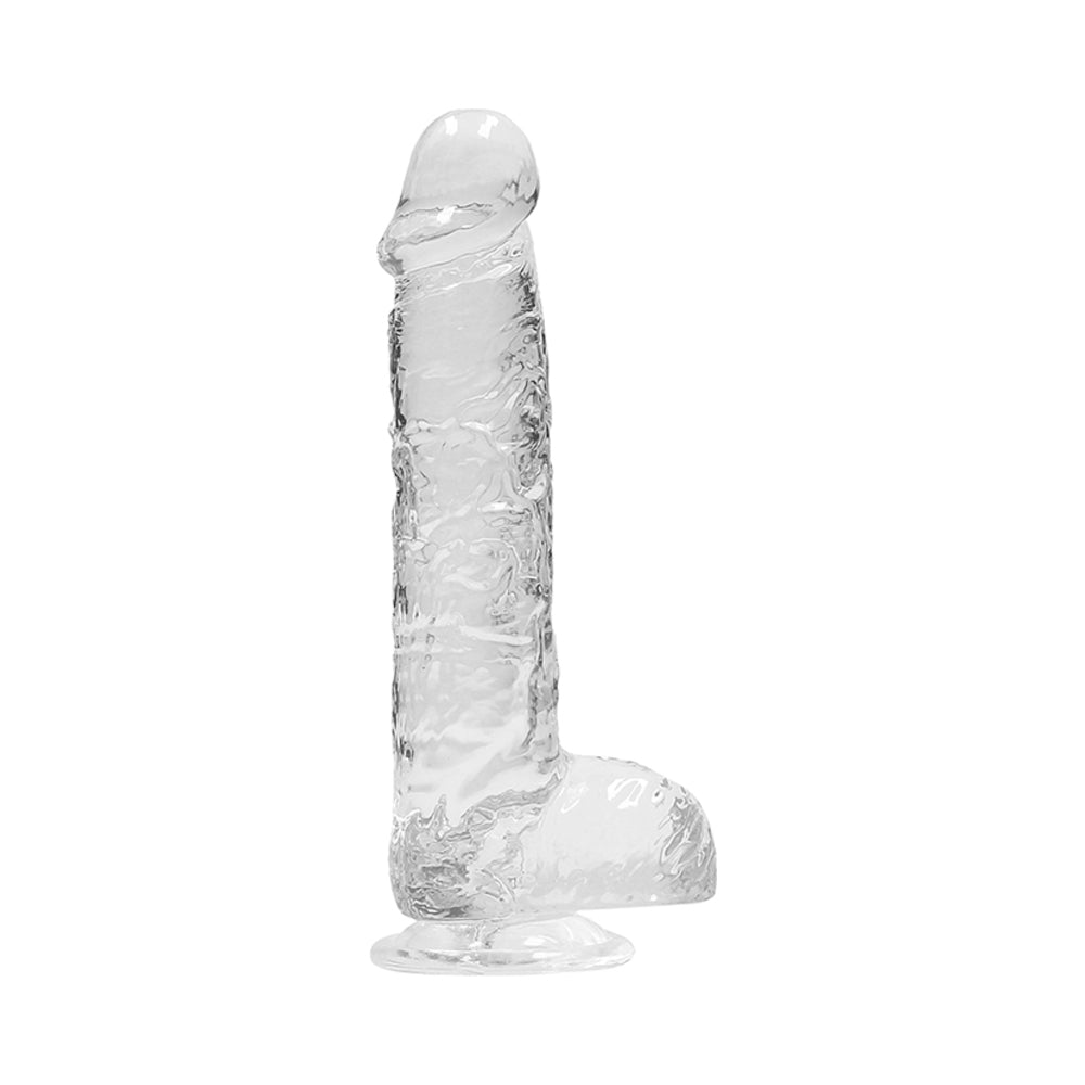 Shots RealRock Realistic Crystal Clear 6" Dildo w/Balls - Transparent Clear