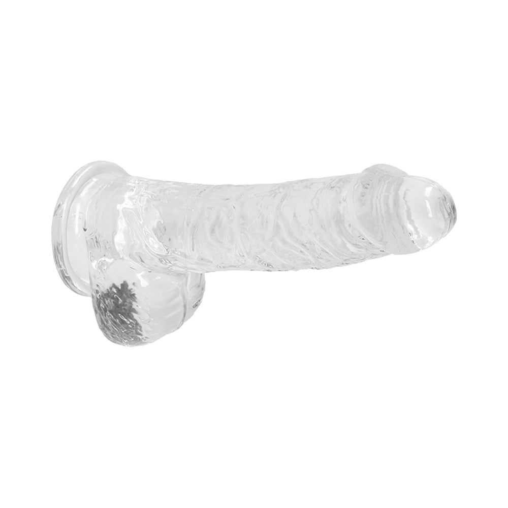 Shots RealRock Realistic Crystal Clear 6" Dildo w/Balls - Transparent Clear