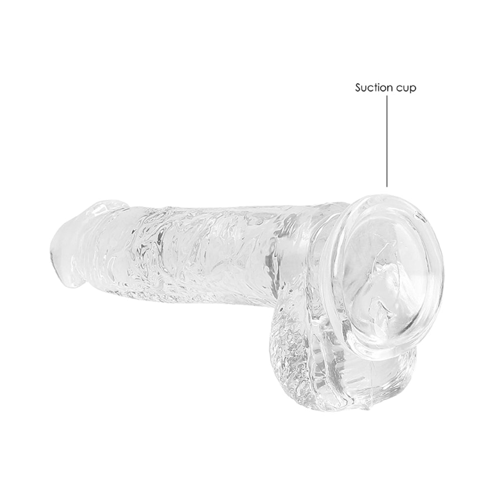 Shots RealRock Realistic Crystal Clear 6" Dildo w/Balls - Transparent Clear