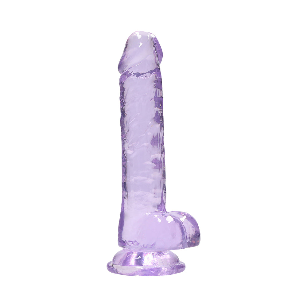 Shots RealRock Realistic Crystal Clear 7" Dildo w/Balls - Purple