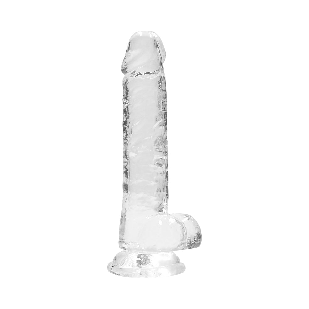 Shots RealRock Realistic Crystal Clear 7" Dildo w/Balls - Transparent Clear