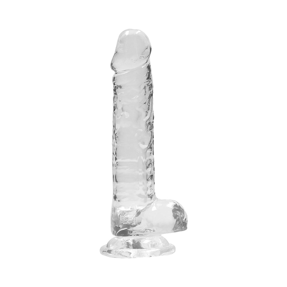 Shots RealRock Realistic Crystal Clear 7" Dildo w/Balls - Transparent Clear