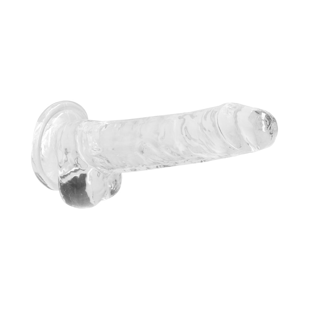 Shots RealRock Realistic Crystal Clear 7" Dildo w/Balls - Transparent Clear