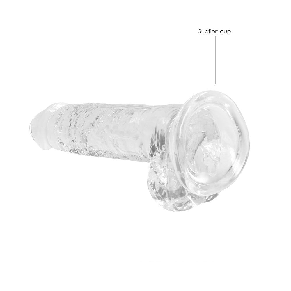 Shots RealRock Realistic Crystal Clear 7" Dildo w/Balls - Transparent Clear