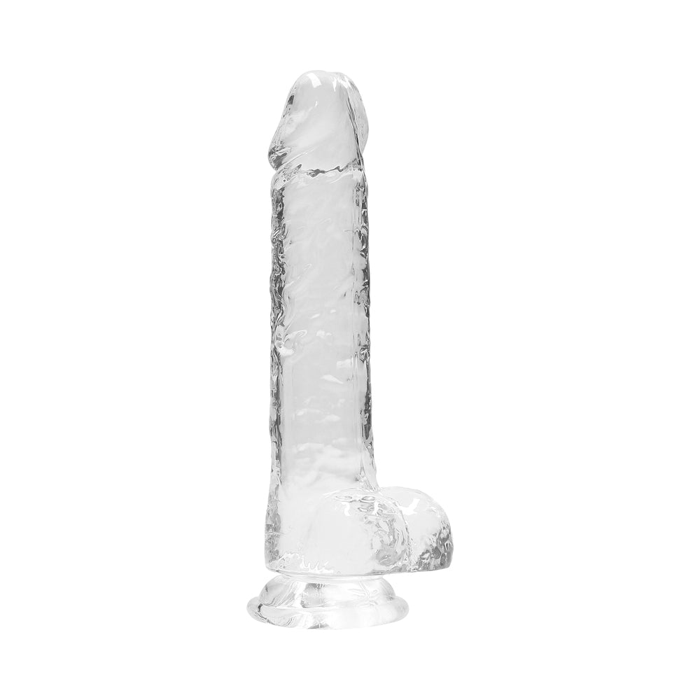 Shots RealRock Realistic Crystal Clear 8" Dildo w/Balls - Transparent Clear