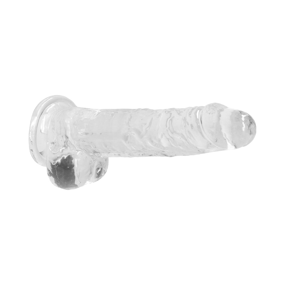 Shots RealRock Realistic Crystal Clear 8" Dildo w/Balls - Transparent Clear