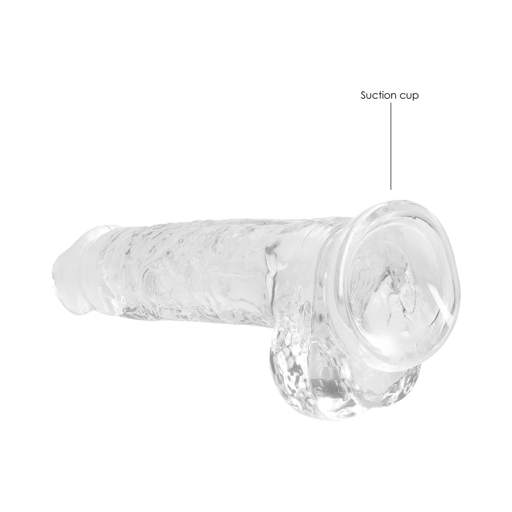 Shots RealRock Realistic Crystal Clear 8" Dildo w/Balls - Transparent Clear