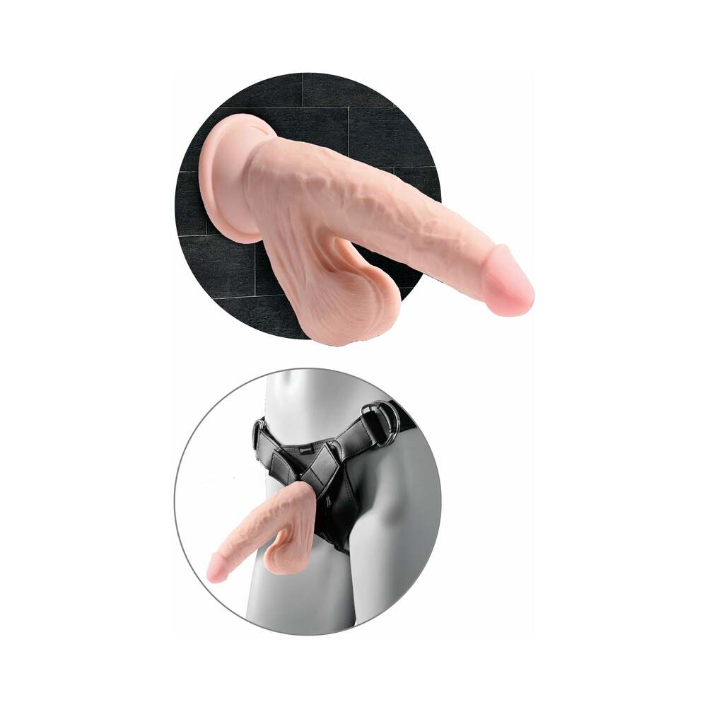 King Cock Plus 6" Triple Density Cock w/Swinging Balls - Ivory