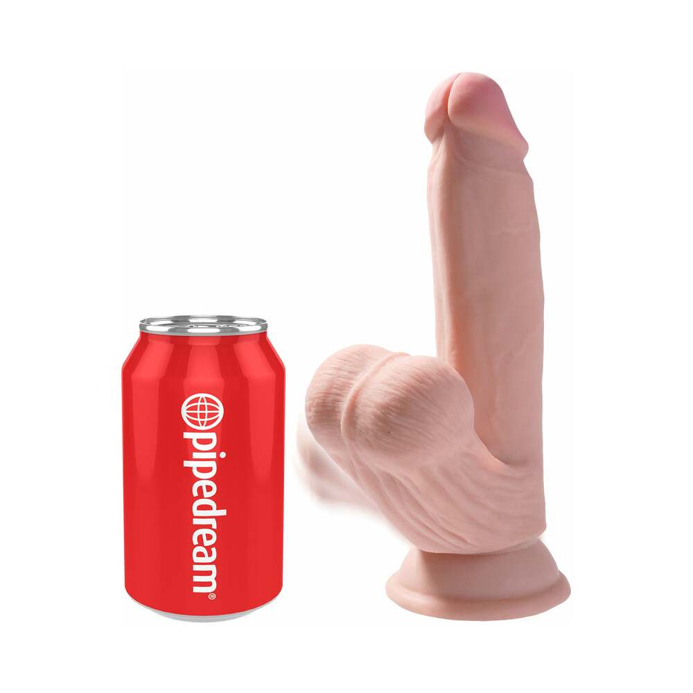 King Cock Plus 7" Triple Density Cock w/Swinging Balls - Ivory