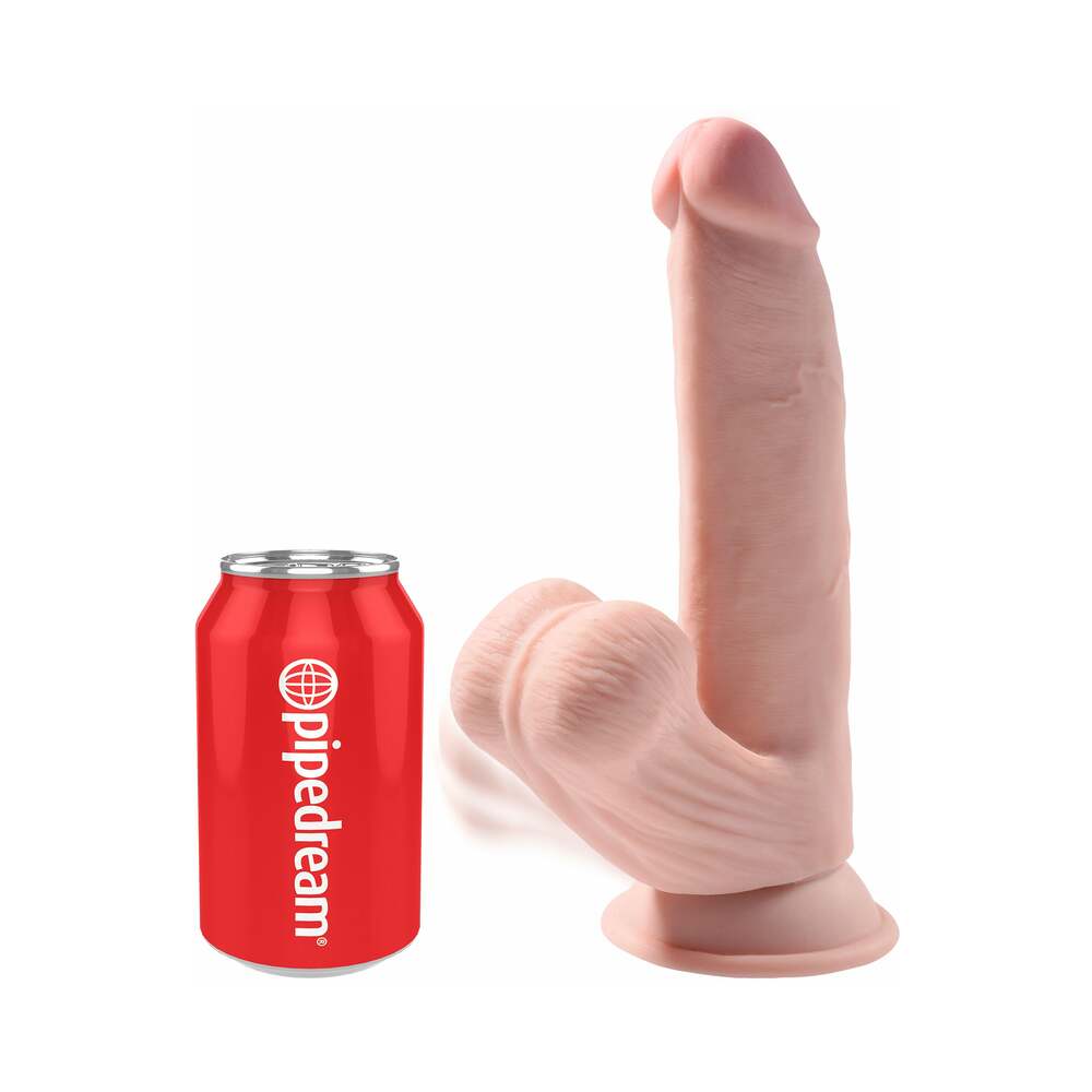 King Cock Plus Triple Density Cock With Swinging Balls-Light 8"