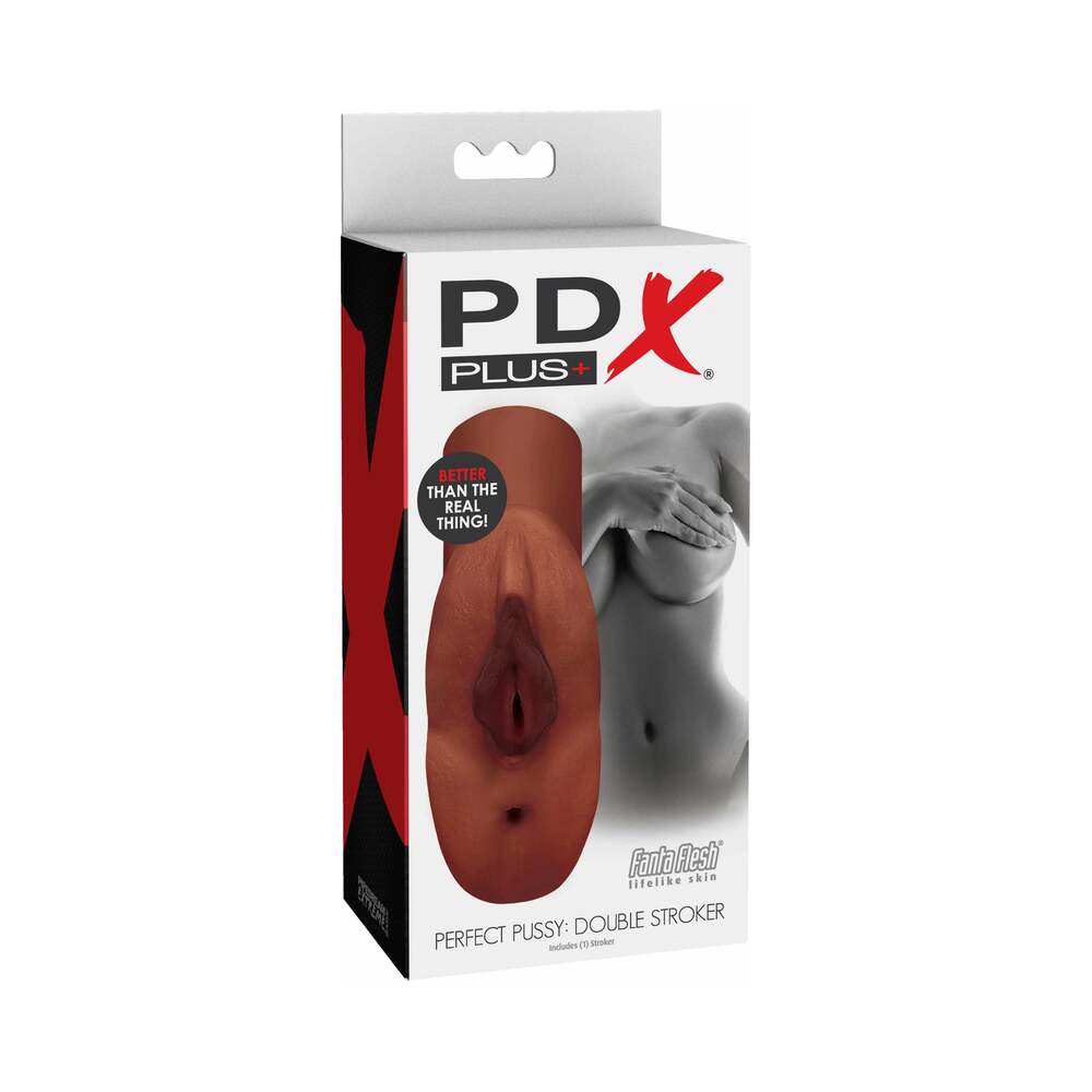 PDX Plus Perfect Pussy Double Stroker - Brown