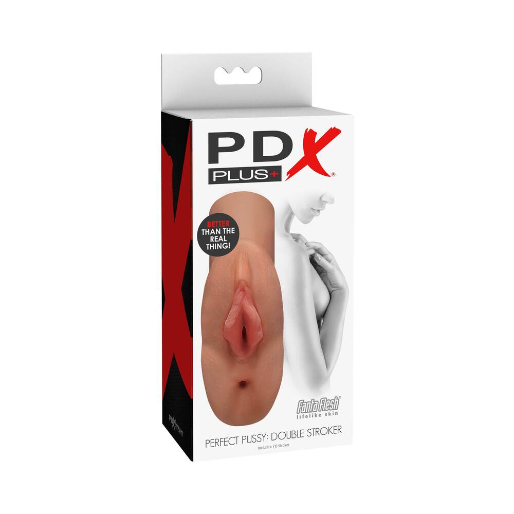 PDX Plus Perfect Pussy Double Stroker-Tan