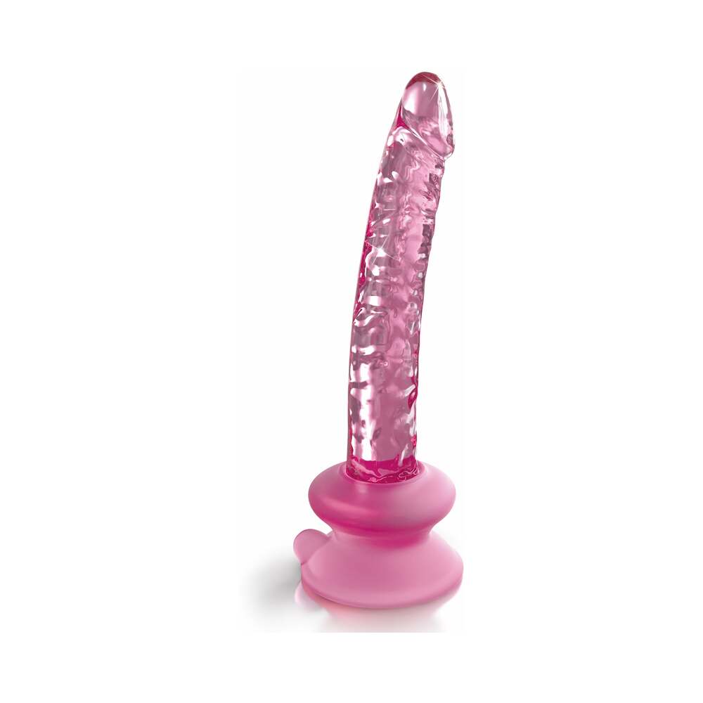 Icicles No. 86 Hand Blown Glass Massager w/Suction Cup - Pink
