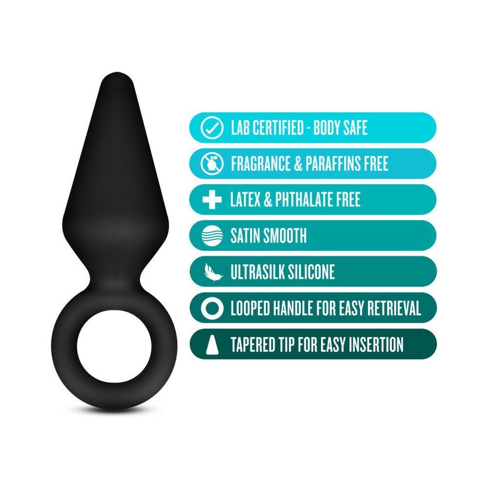 Anal Adventures Platinum Silicone Loop Plug Small Black