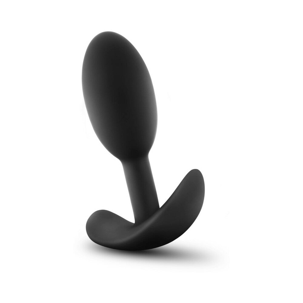 Anal Adventures Platinum Silicone Vibra Slim Plug-Small Black
