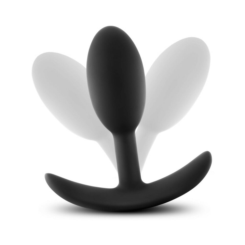 Anal Adventures Platinum Silicone Vibra Slim Plug-Small Black