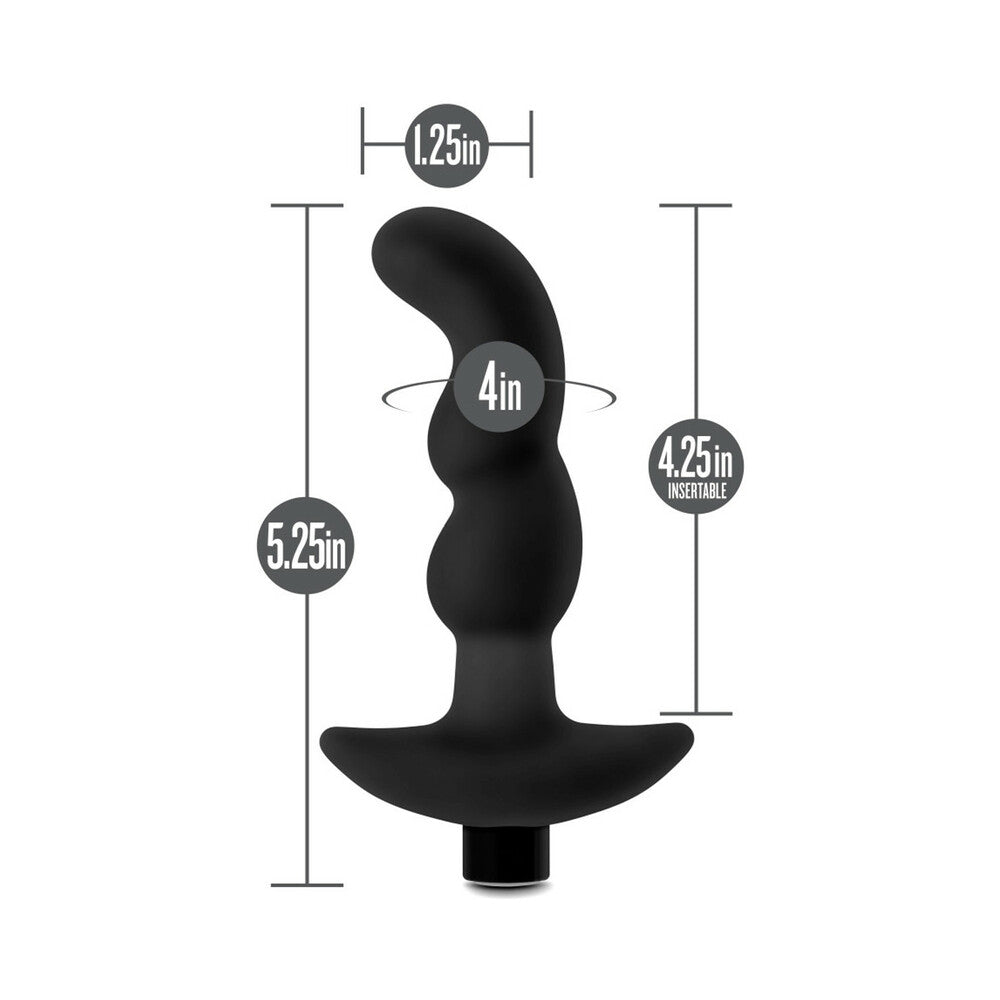 Anal Adventures Platinum Silicone Vibrating Prostate Massager 03 Black