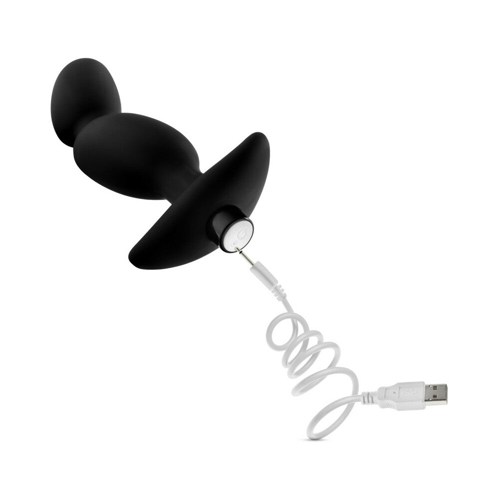 Anal Adventures Platinum Silicone Vibrating Prostate Massager 04 -Black