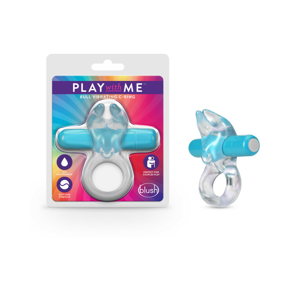 Play with Me Bull Vibrating C-Ring-Blue