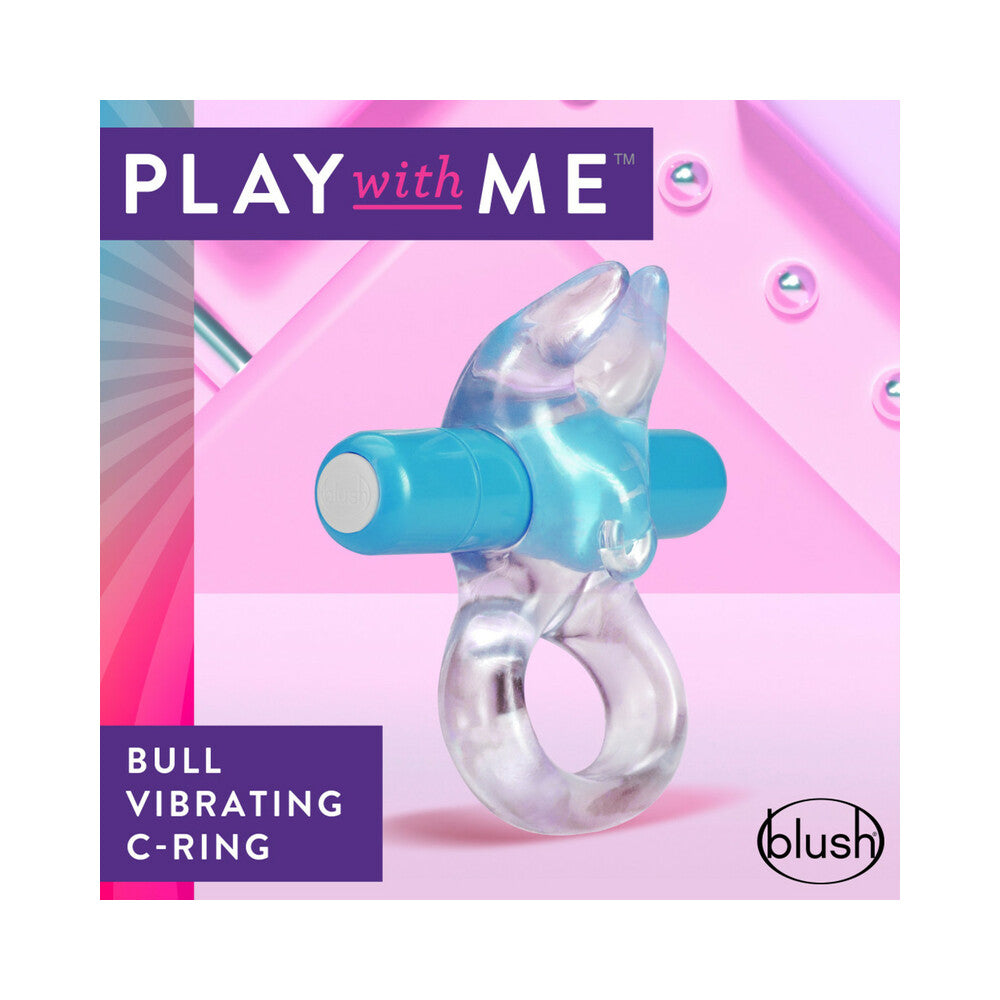 Play with Me Bull Vibrating C-Ring-Blue