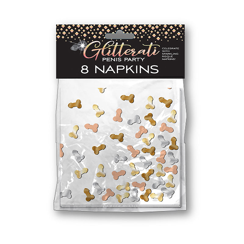 Glitterati Penis Party Napkins - Pack of 8