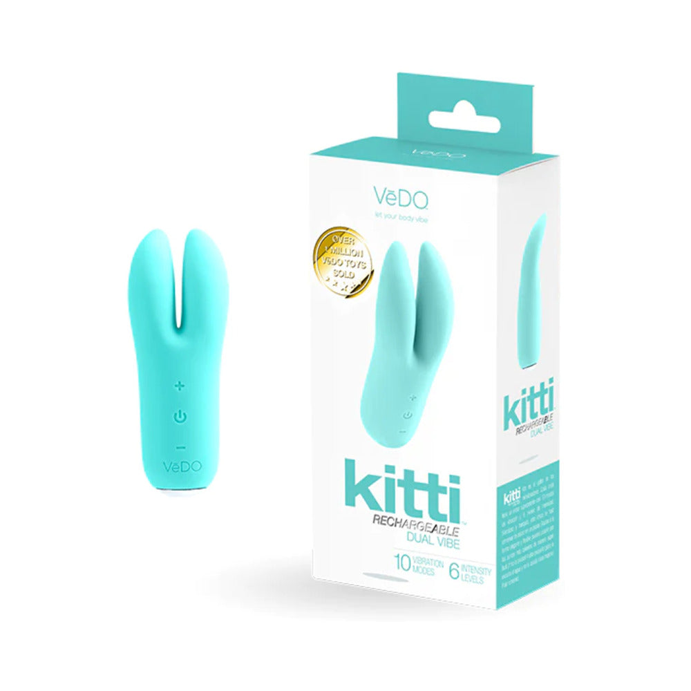 VeDO Kitti Rechargeable Dual Vibe - Tease Me Turquoise