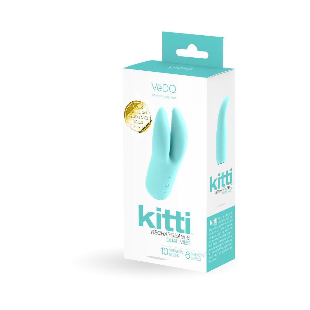 VeDO Kitti Rechargeable Dual Vibe - Tease Me Turquoise