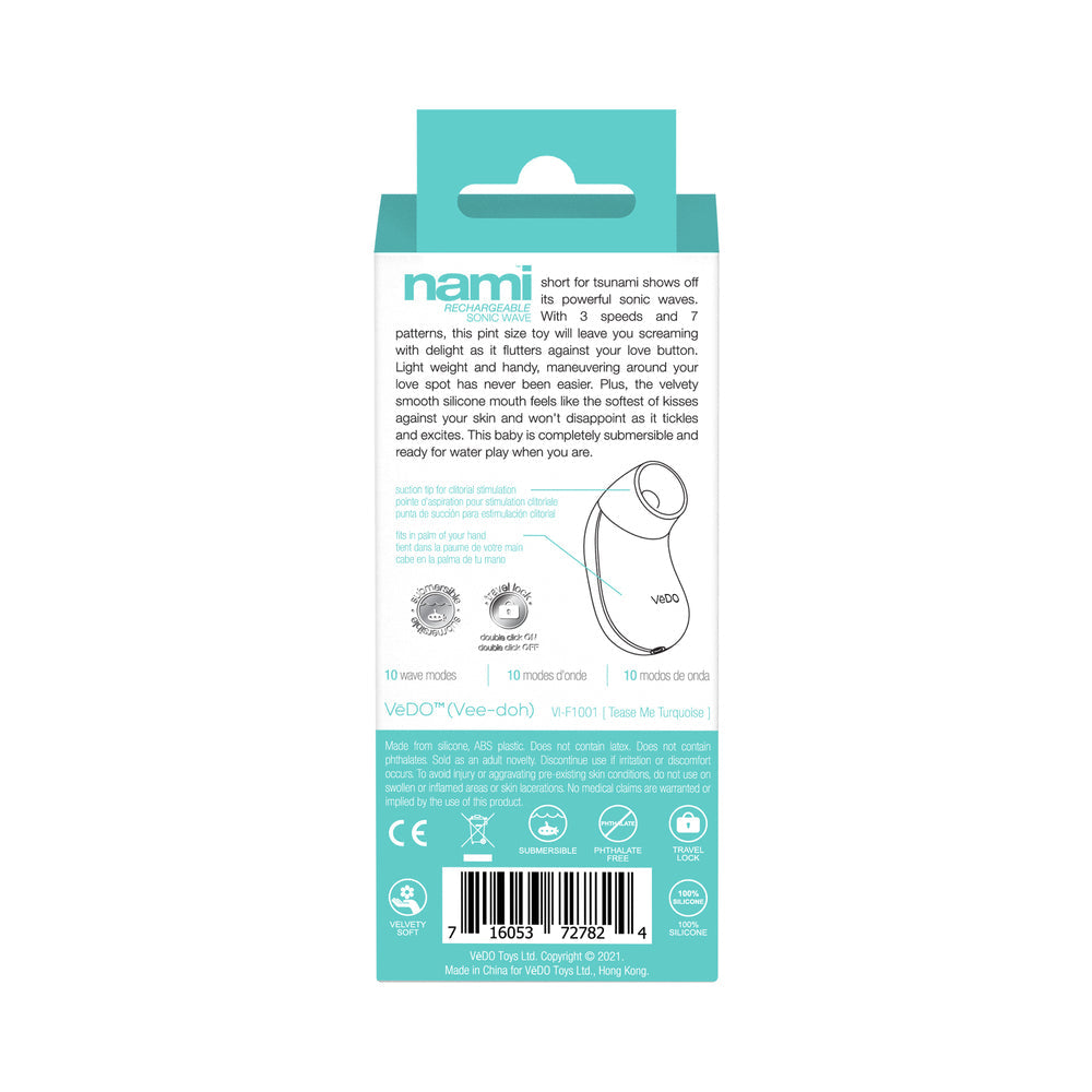 VeDo Nami Rechargeable Sonic Wave - Tease Me Turquoise
