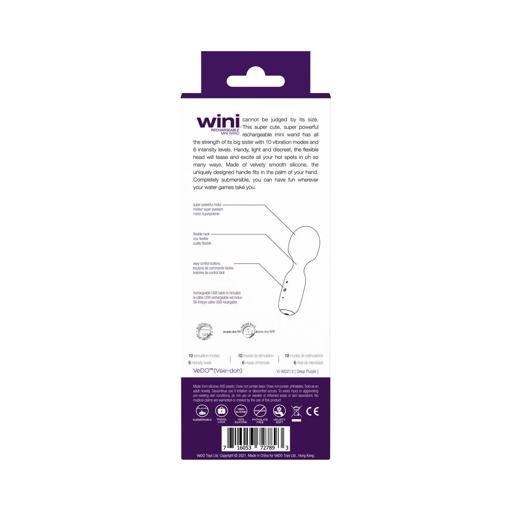 VeDo Wini Rechargeable Mini Wand - Deep Purple