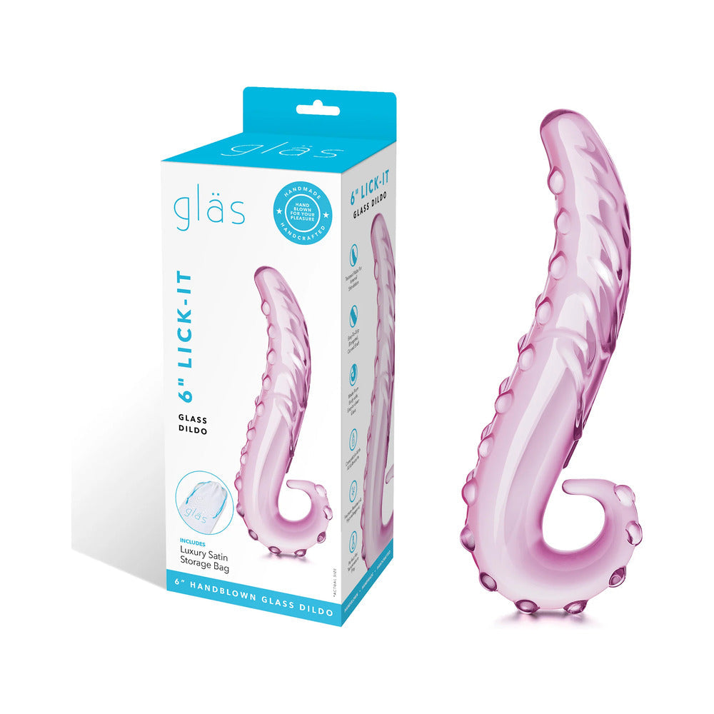 Glas 6" Lick-it Dildo-Pink