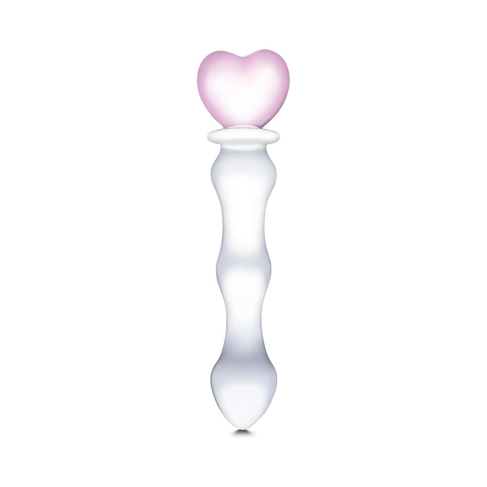 Glas 8" Sweetheart Glass Dildo-Pink /Clear