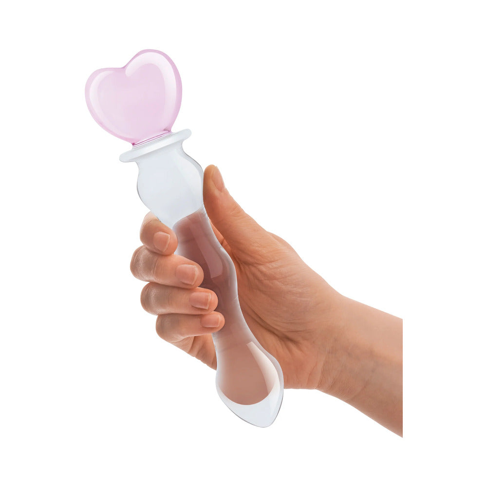 Glas 8" Sweetheart Glass Dildo-Pink /Clear