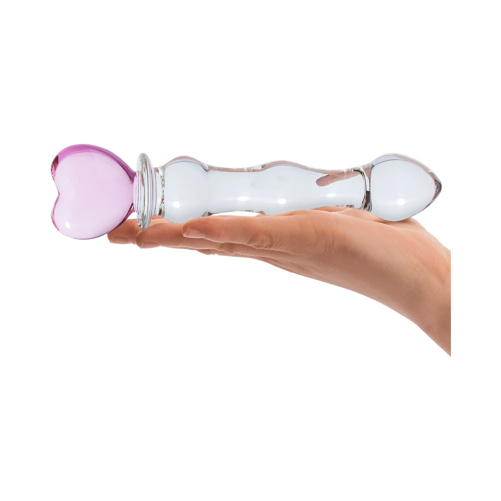 Glas 8" Sweetheart Glass Dildo-Pink /Clear