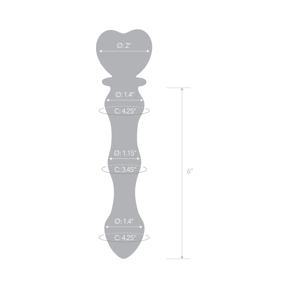 Glas 8" Sweetheart Glass Dildo-Pink /Clear