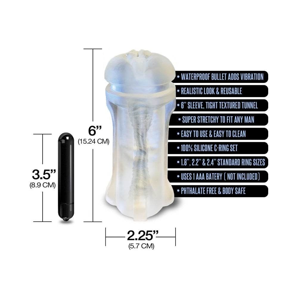 MSTR B8 Squeeze Box Vibrating Pussy Pack - Kit of 5 Clear