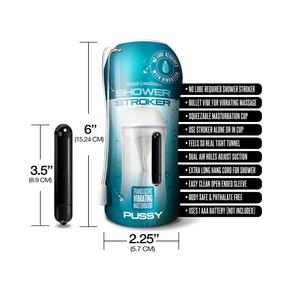 Shower Stroker Vibrating Pussy - Clear
