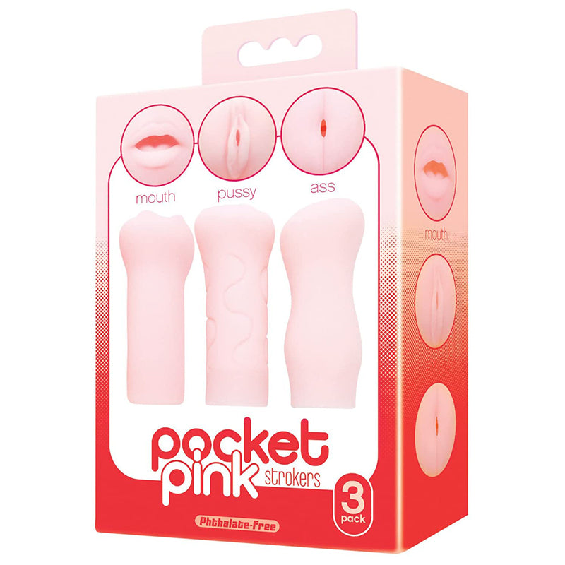 The 9's Pocket Pink Mini Masturbator-Trio