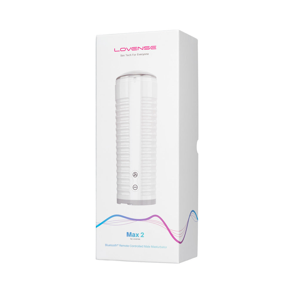 Lovense Max 2 Rechargeable Male Masturbator w/White Case - Clear Sleeve