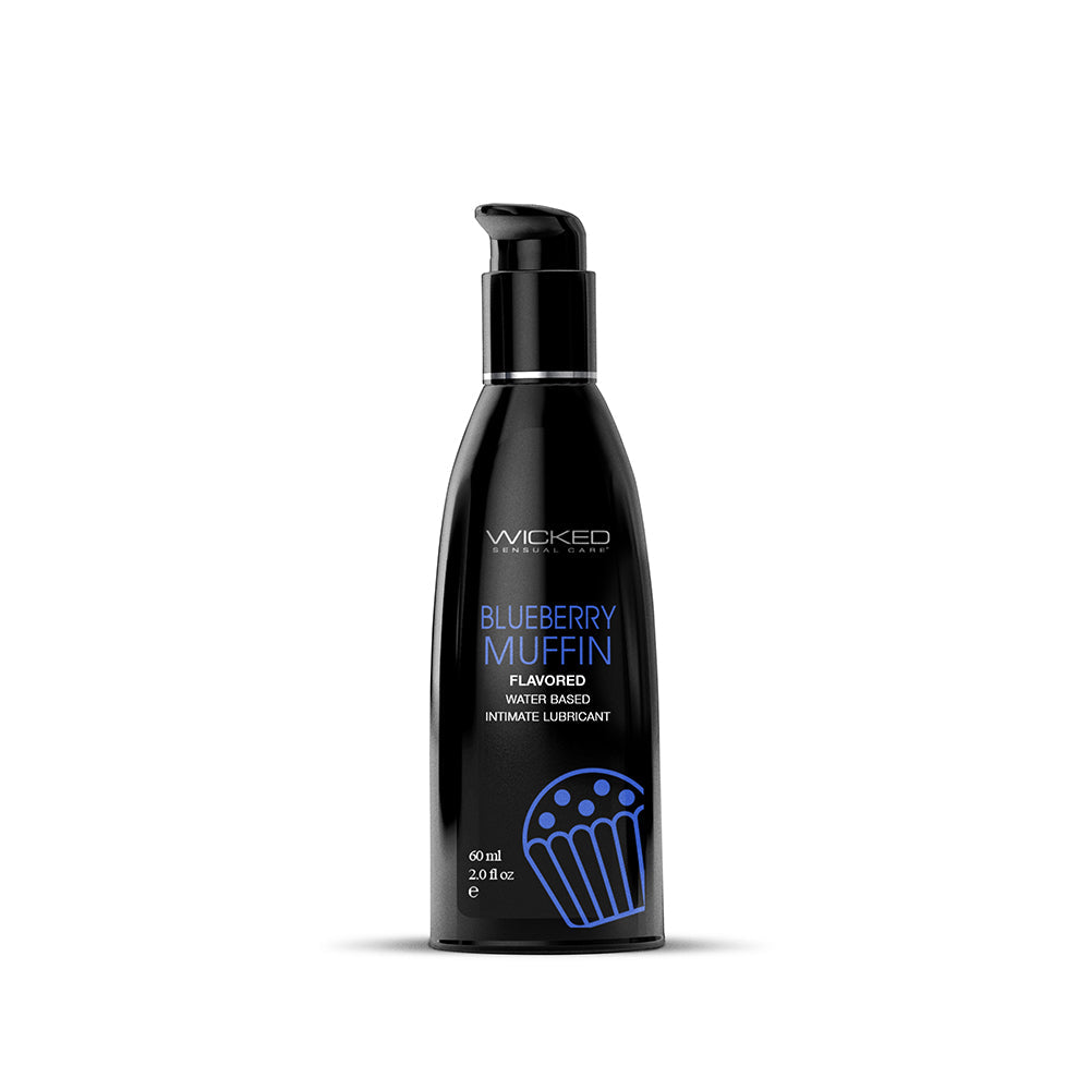 Wicked Sensual Care Aqua Flavored Lube-Blueberry Muffin 2oz
