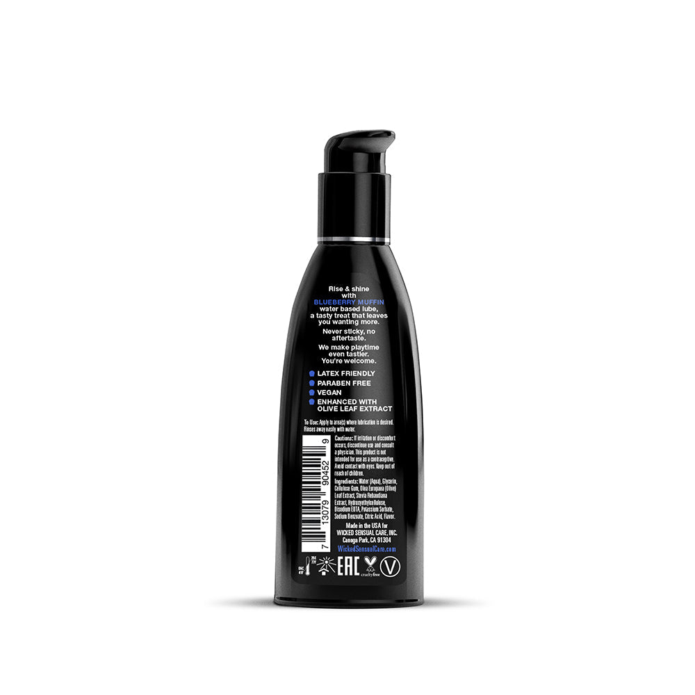 Wicked Sensual Care Aqua Flavored Lube-Blueberry Muffin 2oz